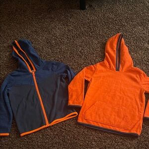 Kids Orange and Blue Hoodies